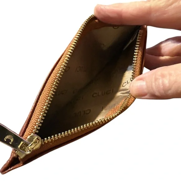 Cluci Trifold Vegan Leather RFID Protection Brown Wallet - Picture 6 of 6